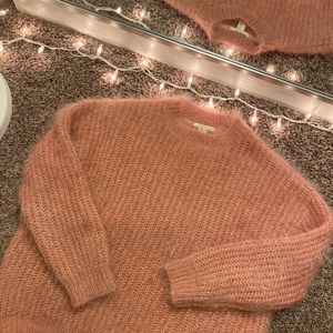 Fuzzy pink sweater